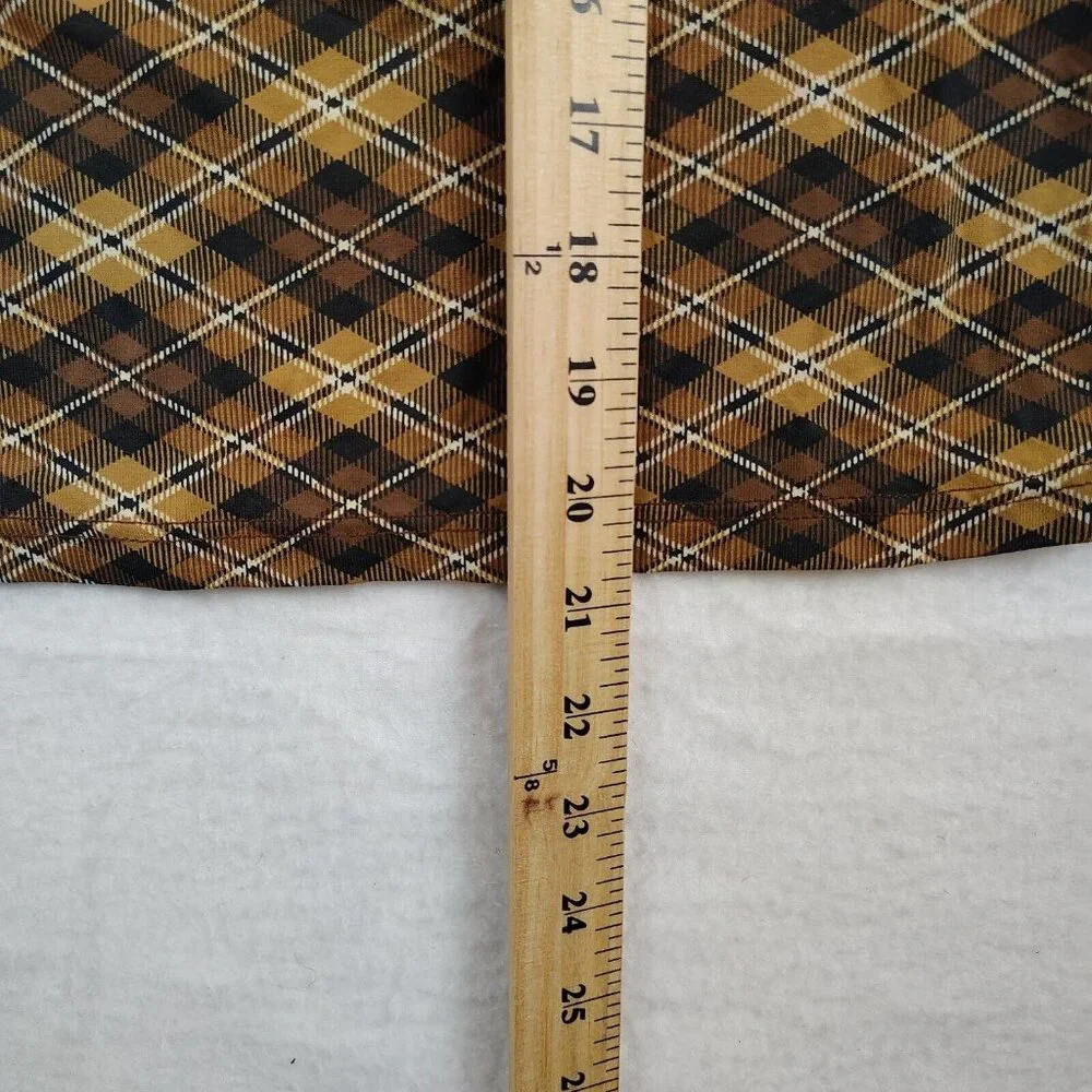 Zara Knitwear Shirt Brown Plaid 3/4 Sleeve Sz Medium - Picture 7 of 9